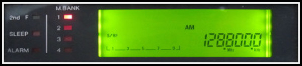 Screen showing 128.8MHz