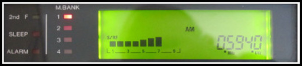 Screen showing 594kHz