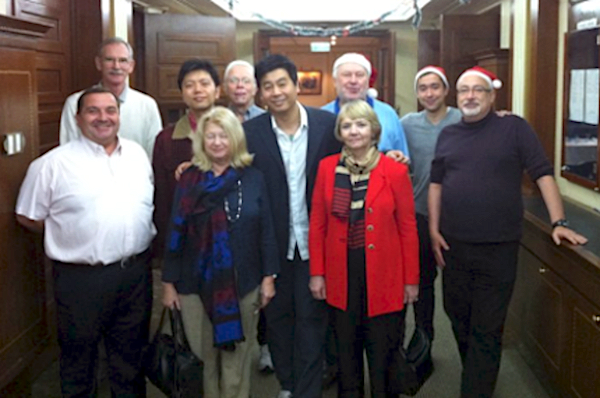 Representatives from the school who came to accept our donation in 2013